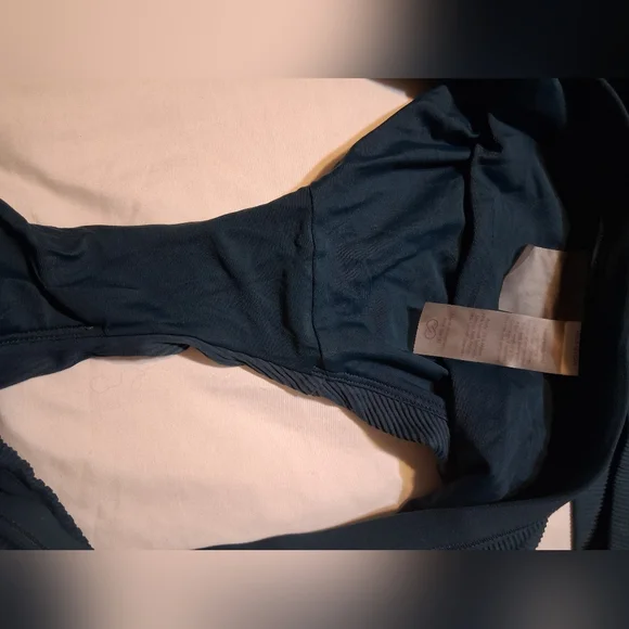 CALIA by Carrie Underwood Ribbed Tie-Front Bikini Set - Teal Green - Size Medium - Picture 7 of 12